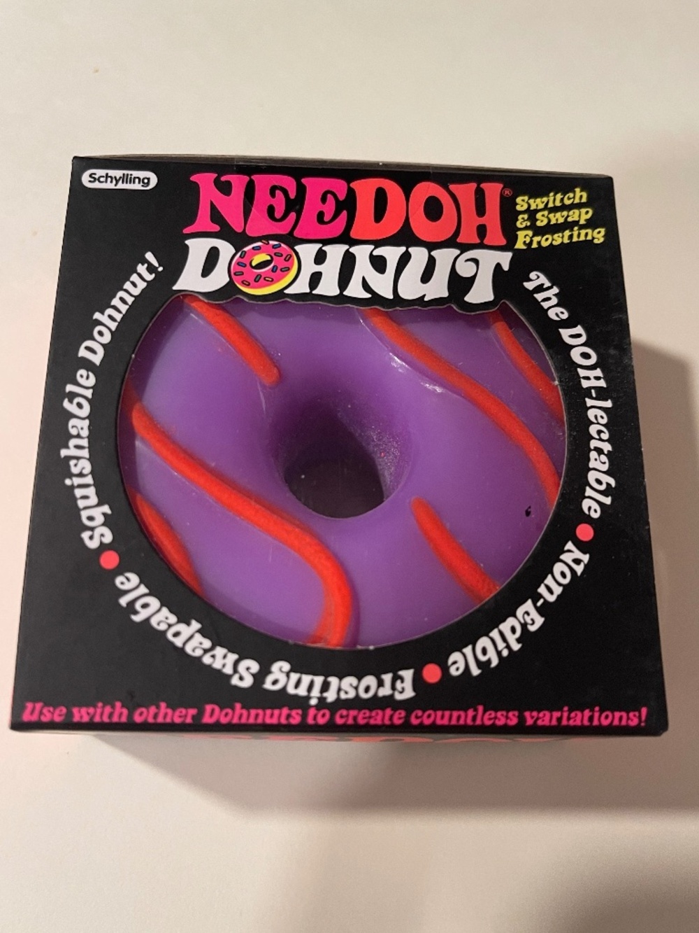 Needoh Dohnut Kids Toy - Purple Frosting  Donut  NEW